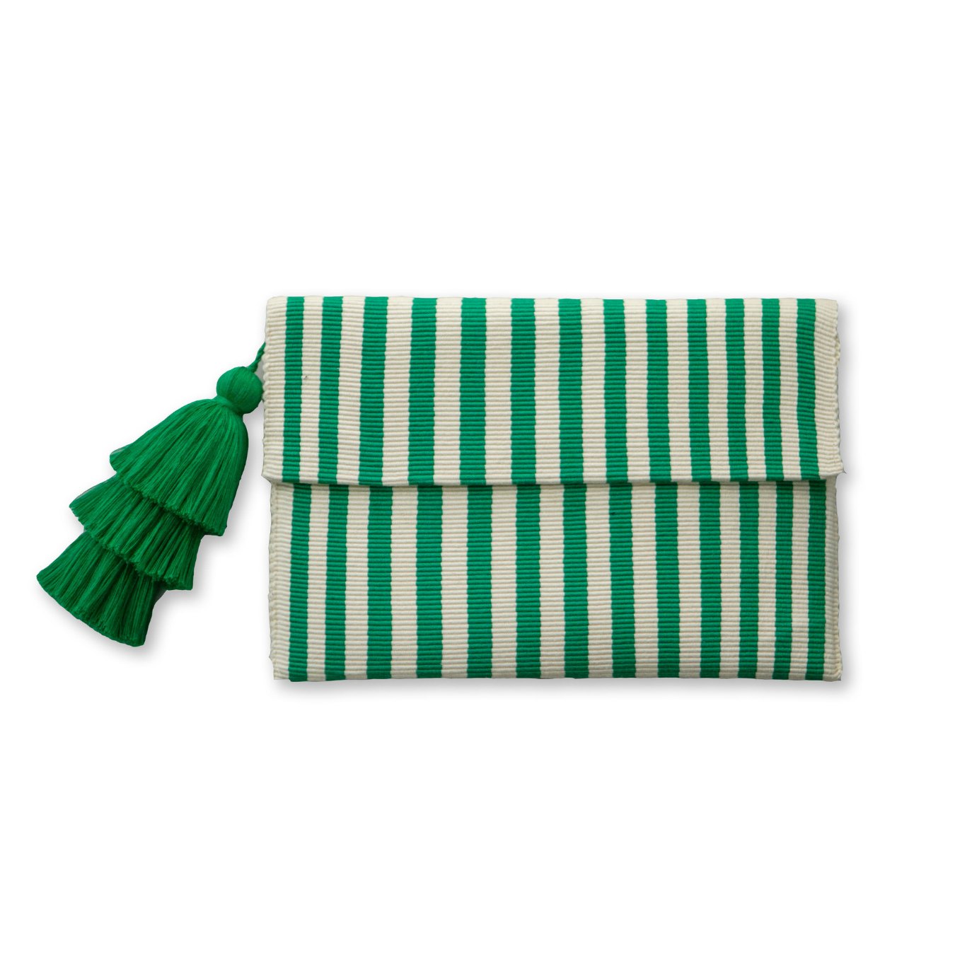 Striped Classic Tassel Clutch