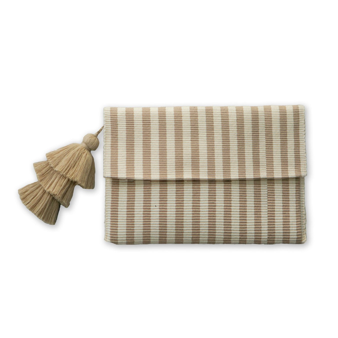 Striped Classic Tassel Clutch