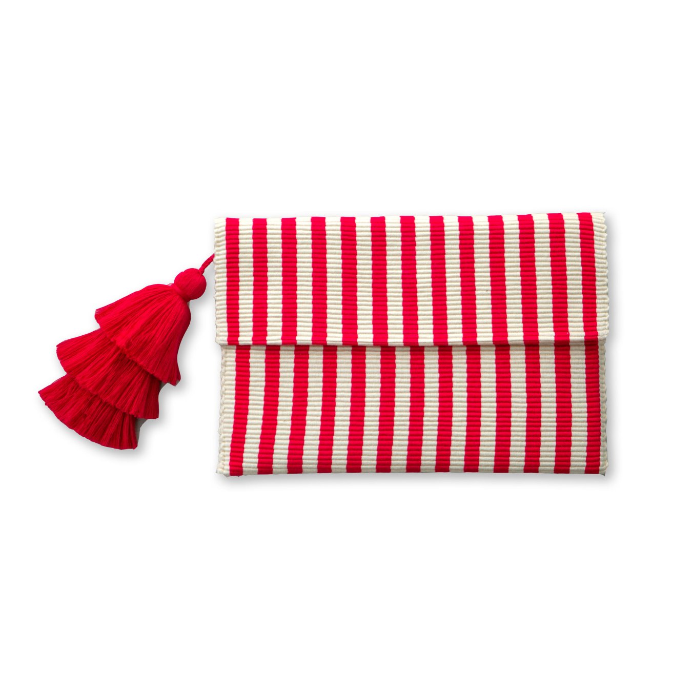 Striped Classic Tassel Clutch