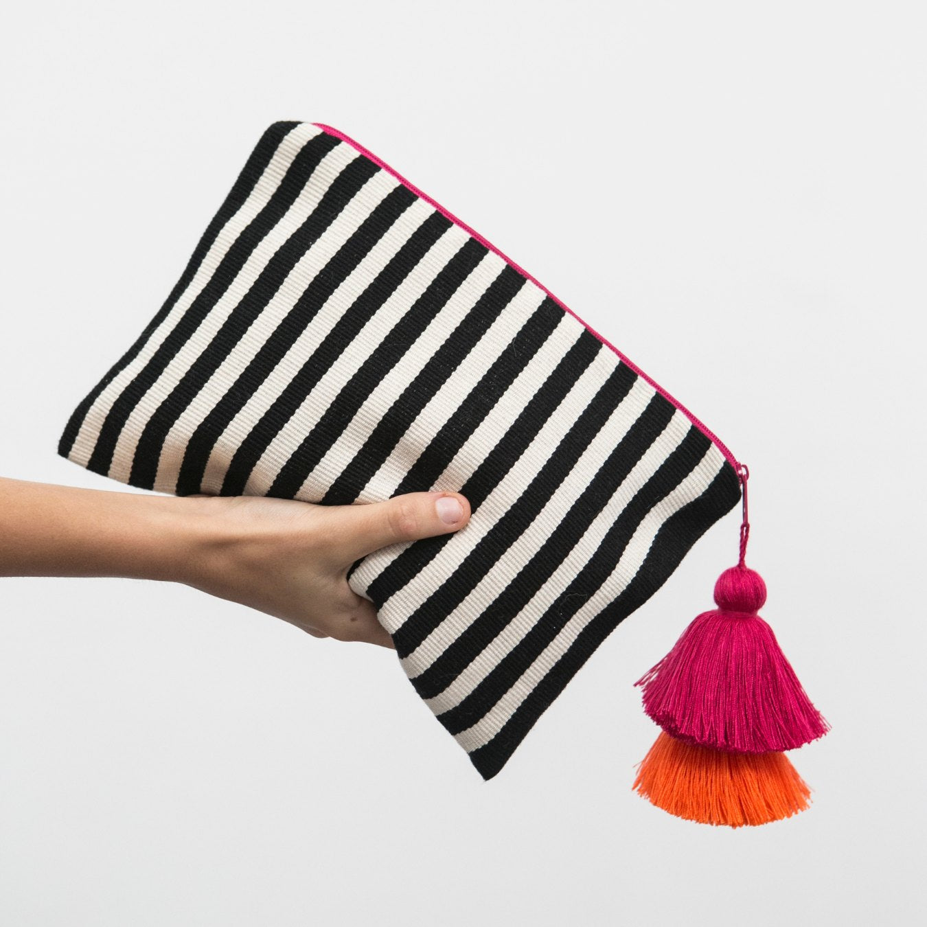 Striped Woven Everything Pouch